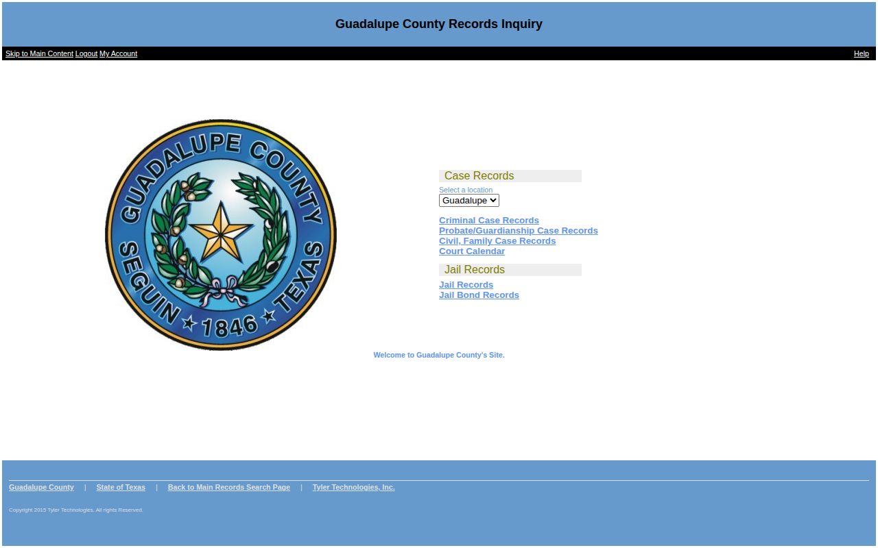 Guadalupe County judicial Public Access search options